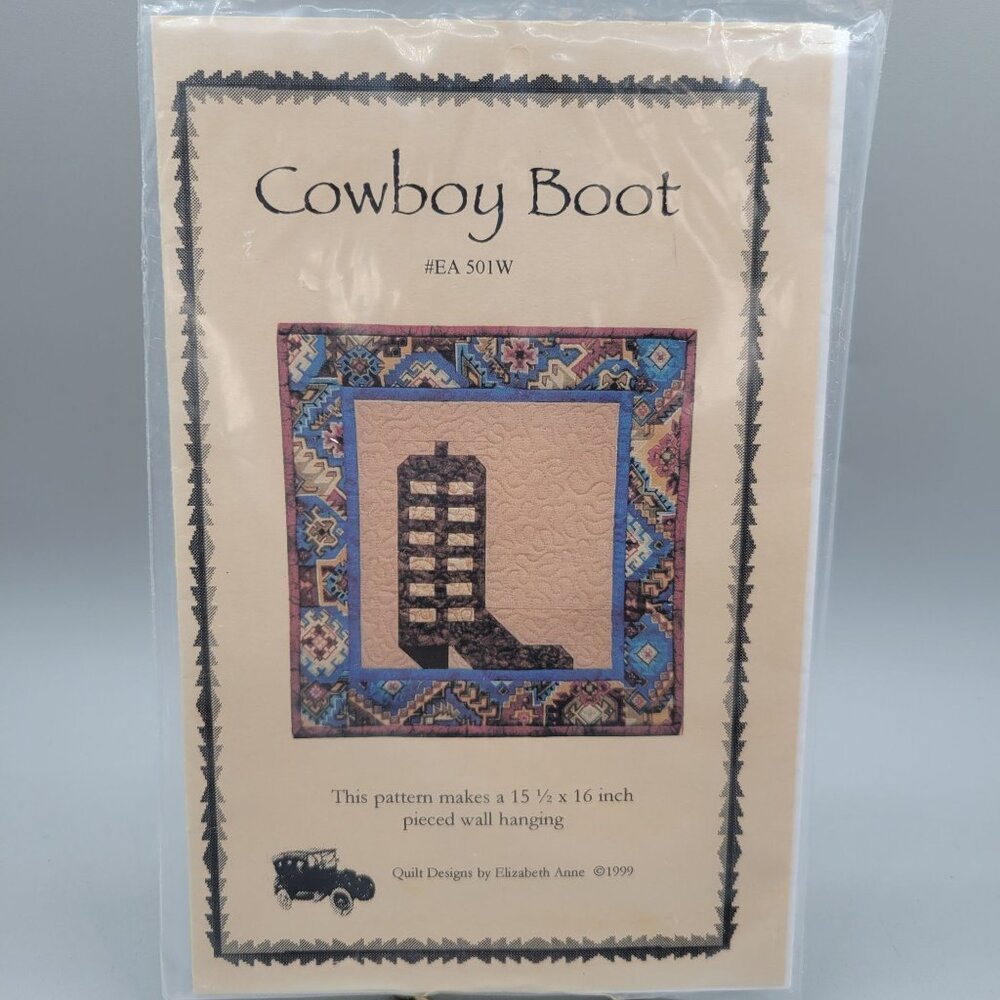 Cowboy Boot Pieced Wall Hanging Quilt Pattern Design By Elizabeth Anne
